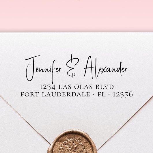 書エレガント跡の結婚差出人住所 セルフインキングスタンプ