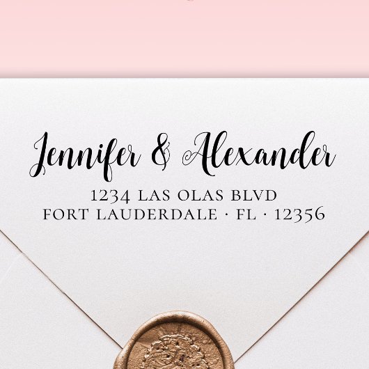 書エレガント跡の結婚差出人住所 セルフインキングスタンプ