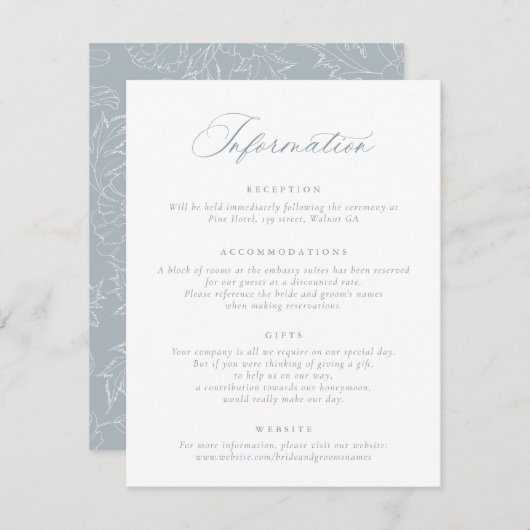 書エレガント跡の結婚情報 招待状 (正面/裏面)