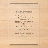 書エレガント跡の結婚文字 アクリル招待状 (正面)