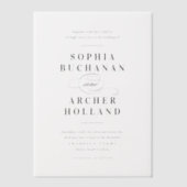 書エレガント跡の結婚文字 ベラム紙招待状 (正面)