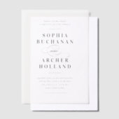 書エレガント跡の結婚文字 ベラム紙招待状 (オフセット)