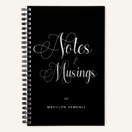 書エレガント跡の黒パーソナライズされたい文字 ノートブック