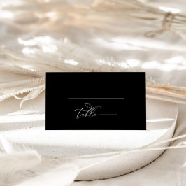 書エレガント跡の黒結婚のテーブル番号 プレイスカード