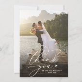 書エレガント跡カスタムウェディング サンキューカード (正面)