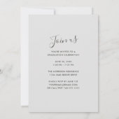 書エレガント跡グレー2025写真卒業 招待状 (裏面)