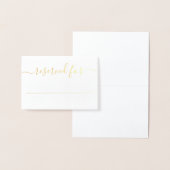 書エレガント跡ゴールドフォイル結婚の場所 箔カード (ディスプレー)