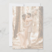 書エレガント跡スクリプトオーバーレイ結婚写真 招待状 (裏面)