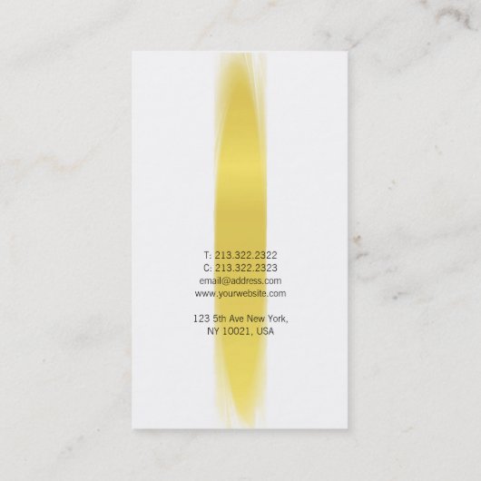 書エレガント跡スクリプトトレンディー金ゴールドPlain Luxe 名刺 (裏面)