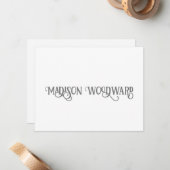 書エレガント跡スクリプトノートカード ノートカード (正面/裏面インサイチュ)