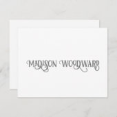 書エレガント跡スクリプトノートカード ノートカード (正面/裏面)