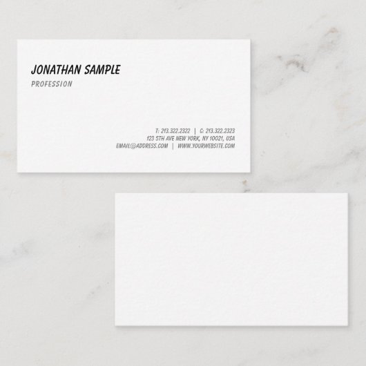 書エレガント跡スクリプトフォントお洒落テンプレート上 名刺 (正面/裏面)