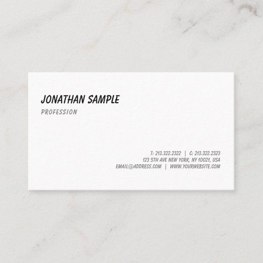 書エレガント跡スクリプトフォントお洒落テンプレート上 名刺 (正面)