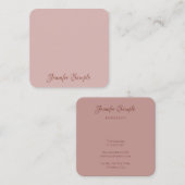 書エレガント跡スクリプトモダンテンプレート スクエア名刺 (正面/裏面)