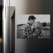 書エレガント跡スクリプト写真の保存日付 マグネット招待状