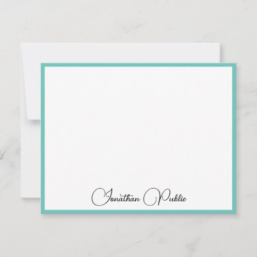 書エレガント跡スクリプト名テンプレート ノートカード (正面)