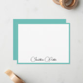 書エレガント跡スクリプト名テンプレート ノートカード (正面/裏面インサイチュ)