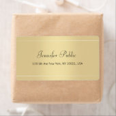 書エレガント跡スクリプト金ゴールドテンプレートモダン ラベル (インサイチュ)