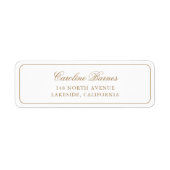 書エレガント跡スクリプト金ゴールド縁どアドレス ラベル (正面)