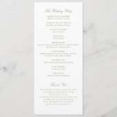 書エレガント跡セージ結婚式 プログラム (裏面)