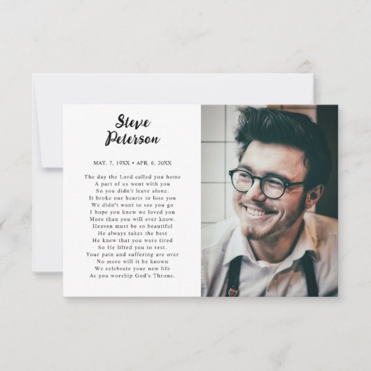 書エレガント跡フォト悔やみや弔慰葬儀 サンキューカード (正面)