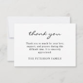 書エレガント跡フォト悔やみや弔慰葬儀 サンキューカード (裏面)