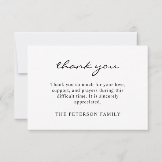 書エレガント跡フォト悔やみや弔慰葬儀 サンキューカード (裏面)