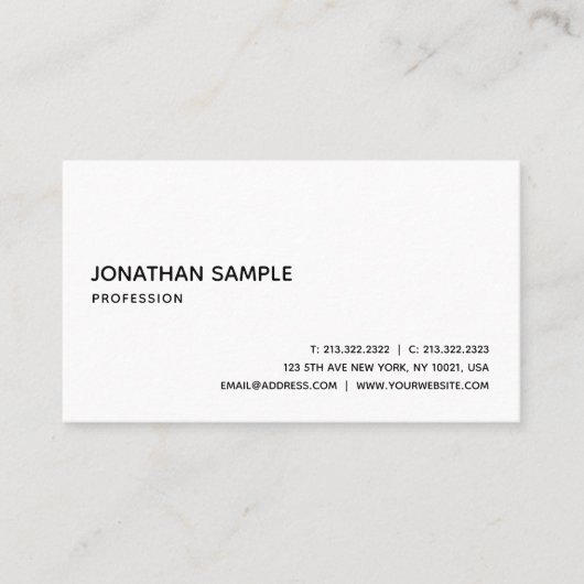 書エレガント跡フォントシンプルテンプレート 名刺 (正面)