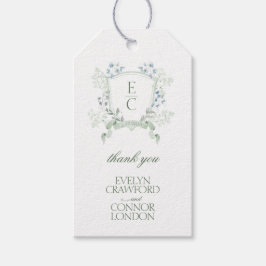 書エレガント跡フローラクレスト結婚の ギフトタグ