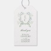 書エレガント跡フローラクレスト結婚の ギフトタグ (裏面)