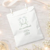 書エレガント跡フローラクレスト結婚の フェイバーバッグ (クリップ留めされた状態)