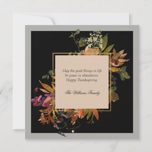 書エレガント跡フローラ感謝祭 シーズンカード (裏面)