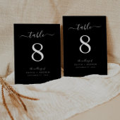 書エレガント跡ブラック&ホワイトカラー結婚ズ テーブルナンバー