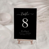 書エレガント跡ブラック&ホワイトカラー結婚ズ テーブルナンバー