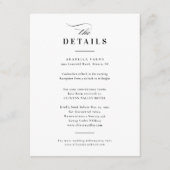 書エレガント跡ブラック&ホワイト結婚詳細 エンクロージャーカード (正面)