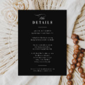 書エレガント跡ブラック&ホワイト結婚詳細 エンクロージャーカード