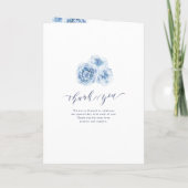 書エレガント跡ブルーウォーター色のフローラ結婚 プログラム (裏面)