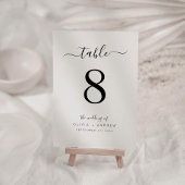 書エレガント跡ホワイト&ブラック結婚カラー テーブルナンバー