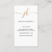 書エレガント跡モノグラムのロゴ写真 名刺 (裏面)