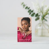 書エレガント跡モノグラムロゴとQRコード 名刺 (スタンド正面)