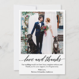 書エレガント跡ラヴ感謝してい結婚ズ サンキューカード