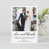 書エレガント跡ラヴ感謝してい結婚ズ サンキューカード (スタンド正面)