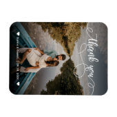 書エレガント跡結婚写真Thank You Magnet マグネット (横)