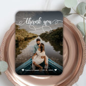 書エレガント跡結婚写真Thank You Magnet マグネット