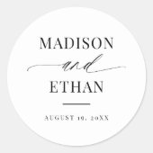 書エレガント跡結婚式の引き出物 ラウンドシール (正面)