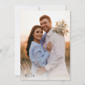 書エレガント跡Monogram写真結婚の 招待状 (裏面)