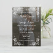 書エレガント跡qrコード2結婚色あせ写真 招待状 (スタンド正面)