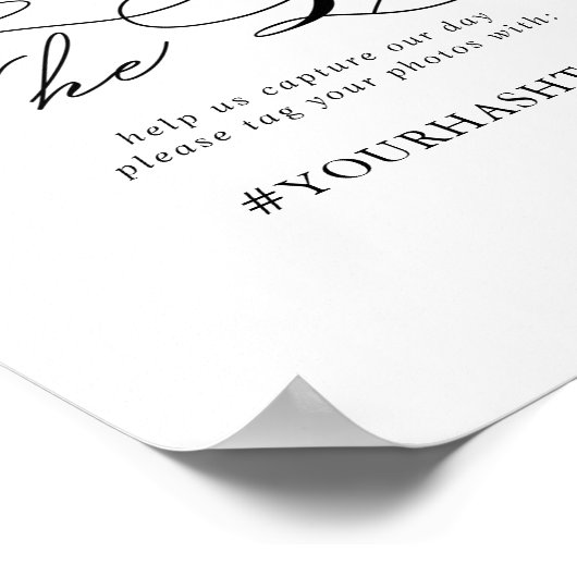 書エレガント道が愛のハッシュタグのサインを捉える ポスター (角)