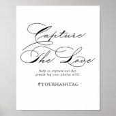 書エレガント道が愛のハッシュタグのサインを捉える ポスター (正面)