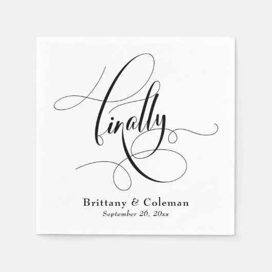 書エレガント道ついにフェスティバル結婚ズ スタンダードカクテルナプキン (正面)